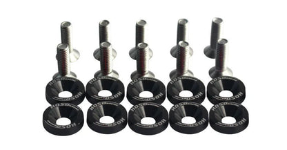 Car modification gasket screw kit showing screws in 8 different colours