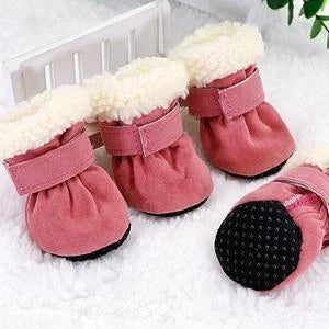 Waterproof winter dog boots with anti-slip soles for small breeds