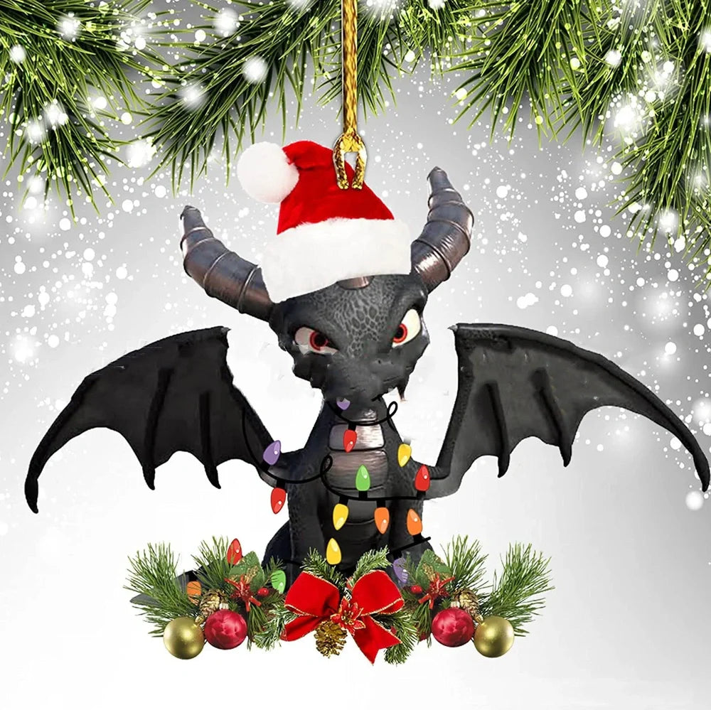 8cm dragon egg Christmas pendant decoration with dinosaur theme and acrylic construction