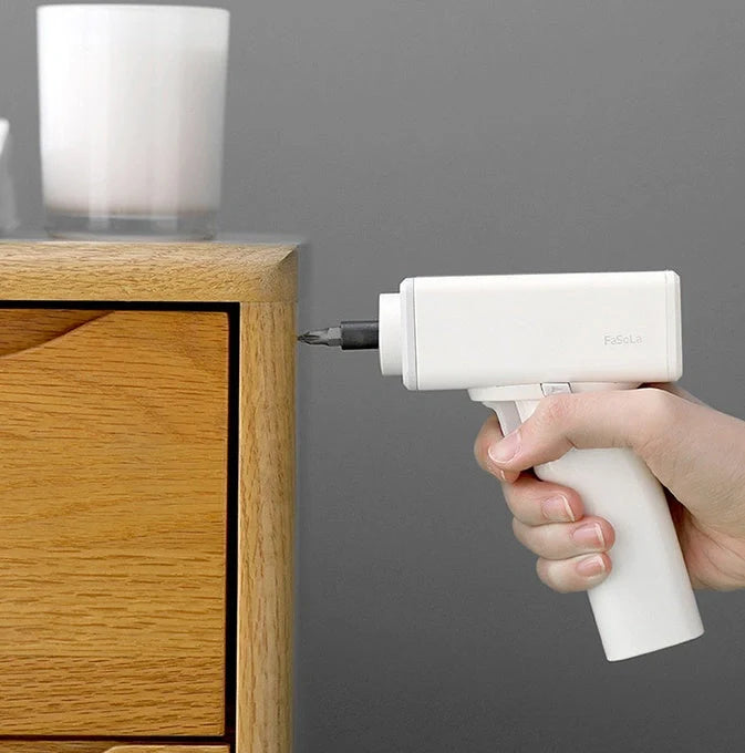 Compact electric screwdriver with LED lighting for home projects