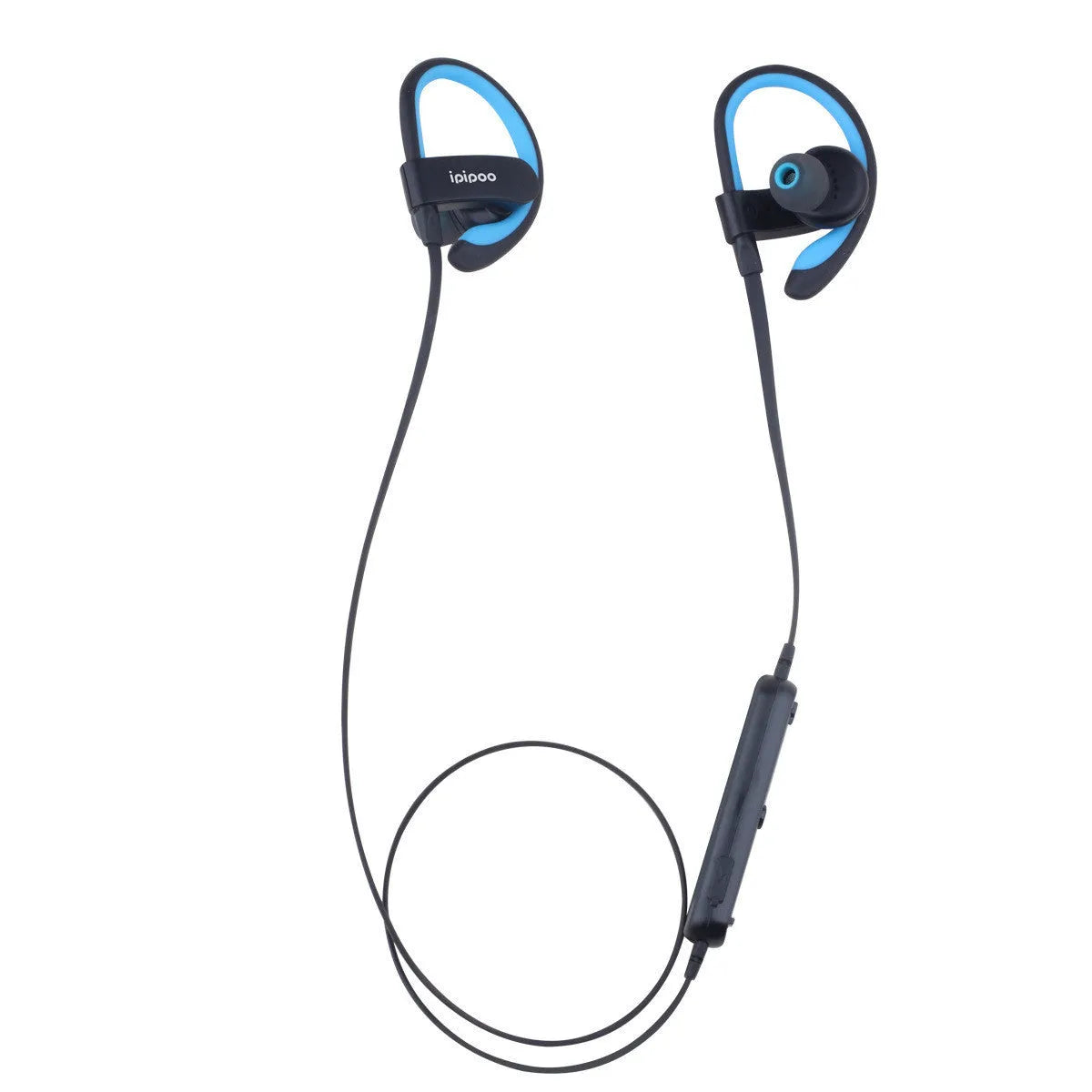 Wireless sports headphones in blue colour with earplug design for running and fitness
