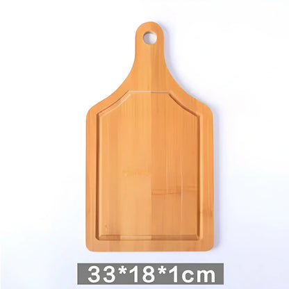 33x18cm bamboo fibre pizza chopping board with natural finish and rounded edges