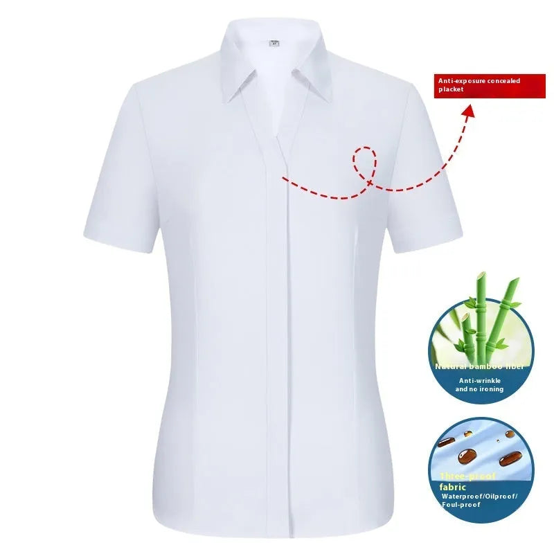 Men's slim fit bamboo short sleeve shirt with square collar in a solid colour