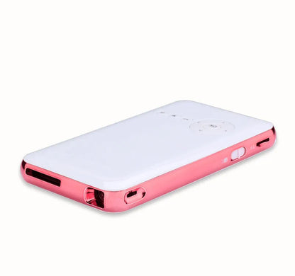 White and rose gold M6S miniature portable Android DLP smart projector with compact design.