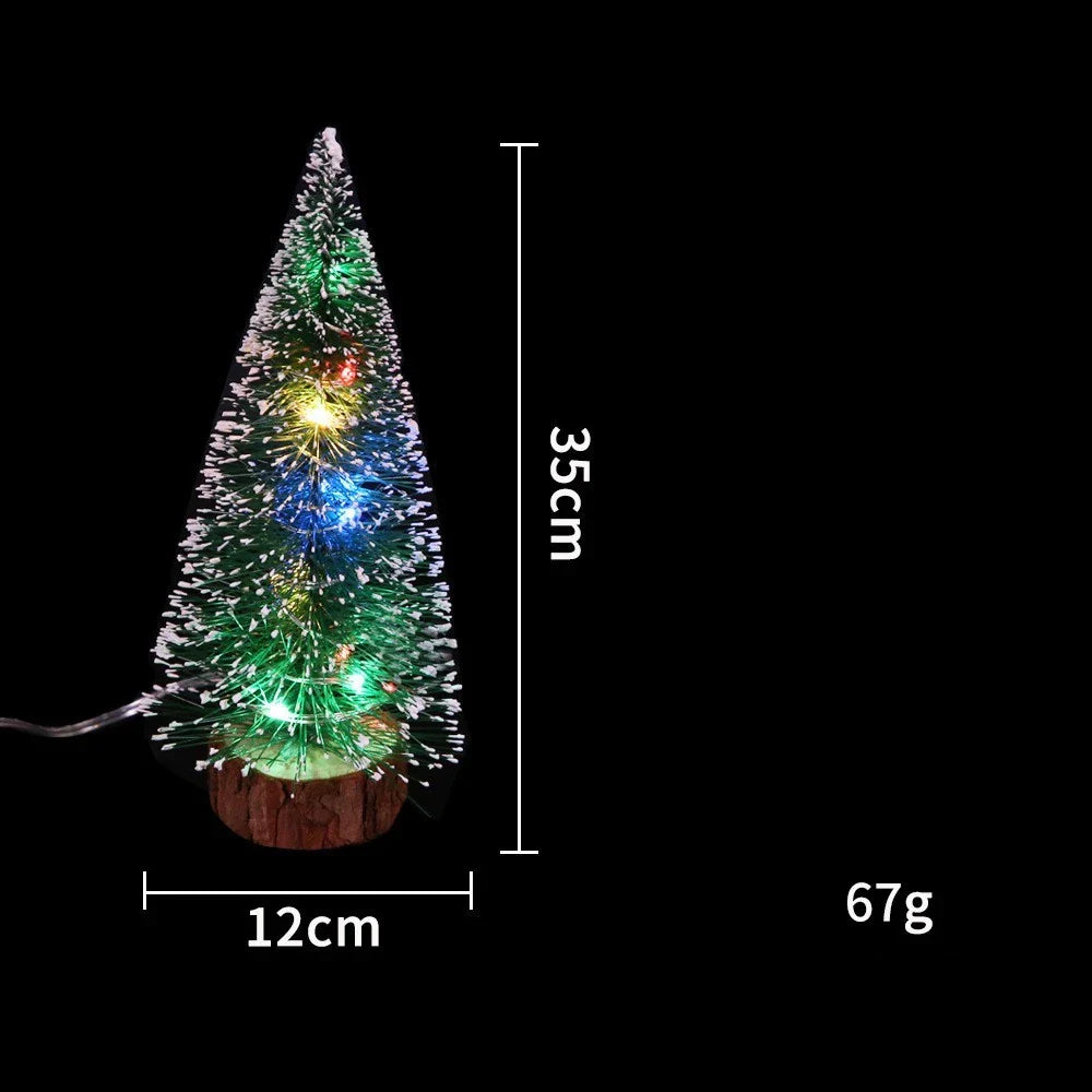 Festive Mini LED Christmas Tree with Warm Lights, Compact Holiday Decoration for Small Spaces and Tabletops