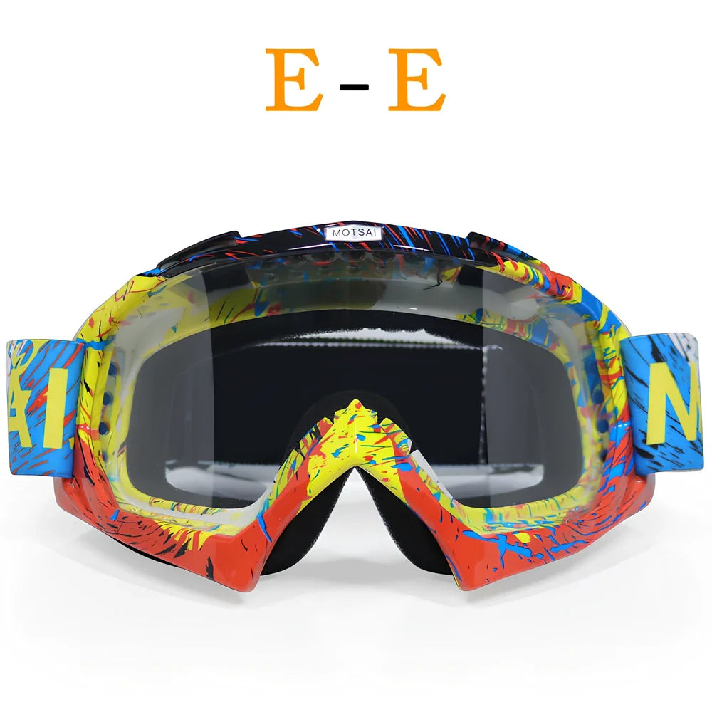 Interchangeable lens riding goggles with ABS frame and multiple colour options for off-road cycling