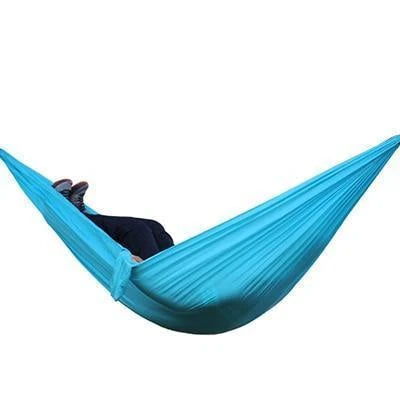 Durable and lightweight parachute hammock in various outdoor-friendly color options