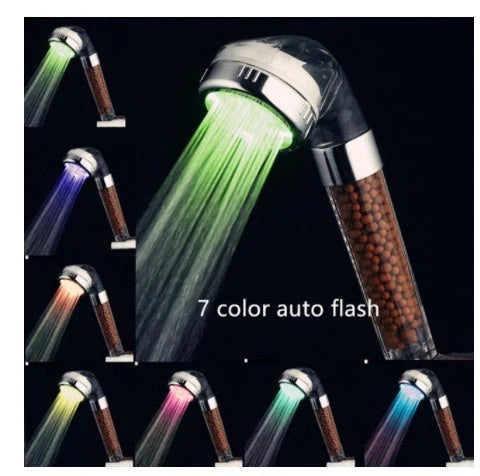 Color Changing LED Shower Head with temperature sensor and high-pressure filter