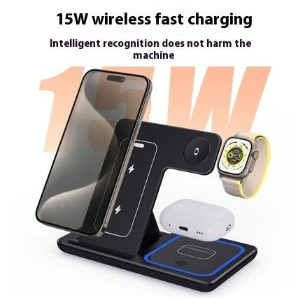 Powerful 15W Fast Wireless Charger Stand for Smartphones & Smartwatches