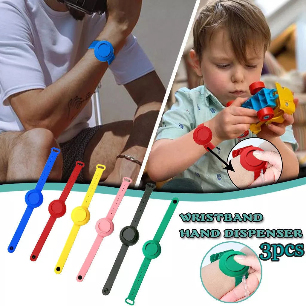 Portable Silicone Disinfectant Bracelet in various colors for easy hygiene access
