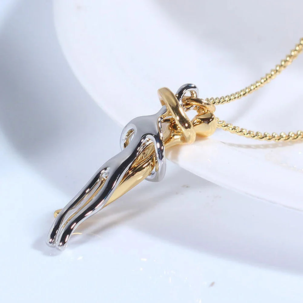 Stylish unisex love necklace with brass pendant in various color options, including rose gold, white black, black gold, and more.