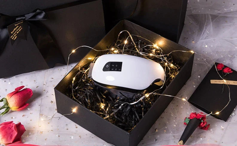 Bluetooth Eye Massager with Hot Compress, Air Pressure Massage, and Soothing Music for Relaxation and Eye Care