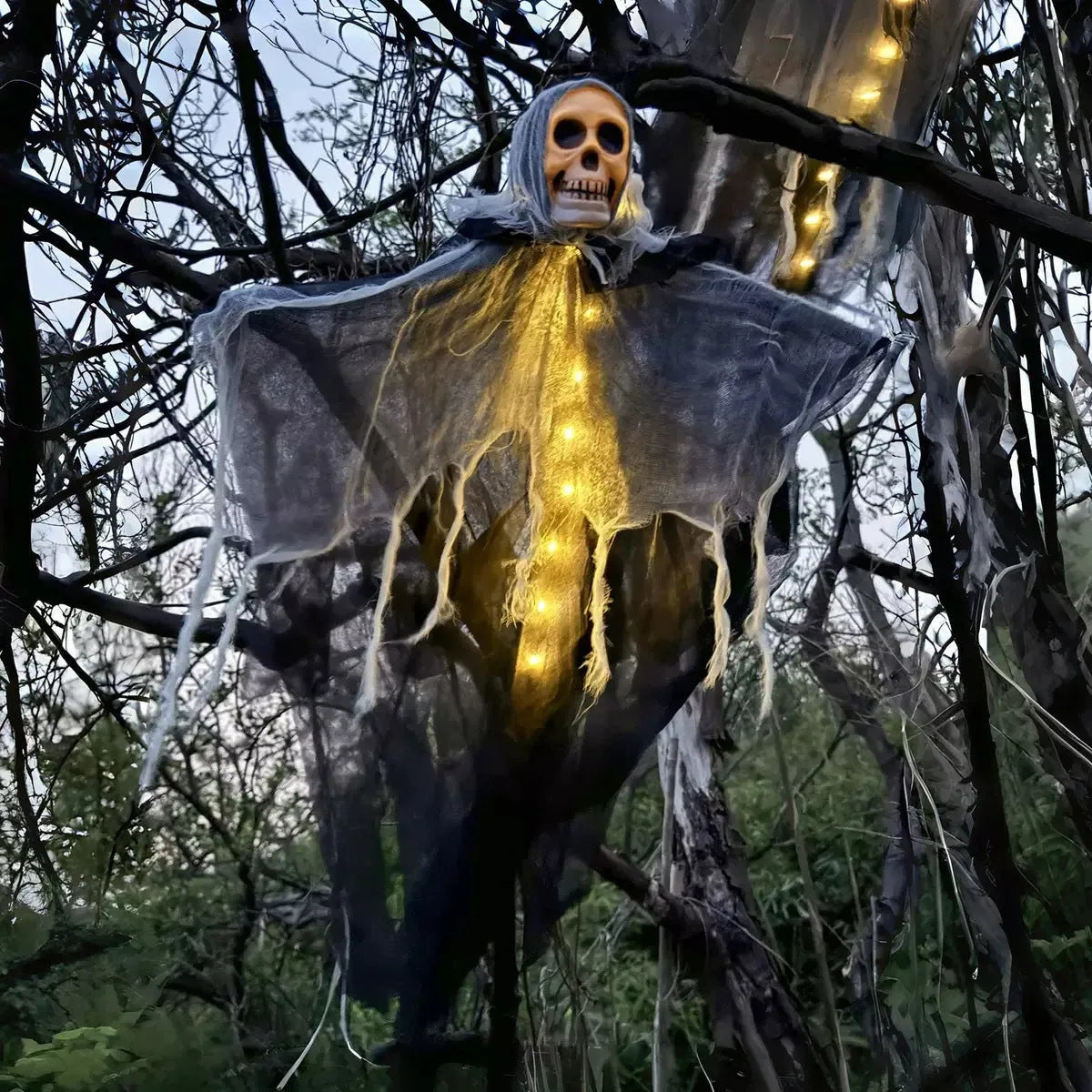 85cm Halloween hanging ghost skull skeleton prop in colour, purple, red, or warm colour for indoor outdoor yard party decoration