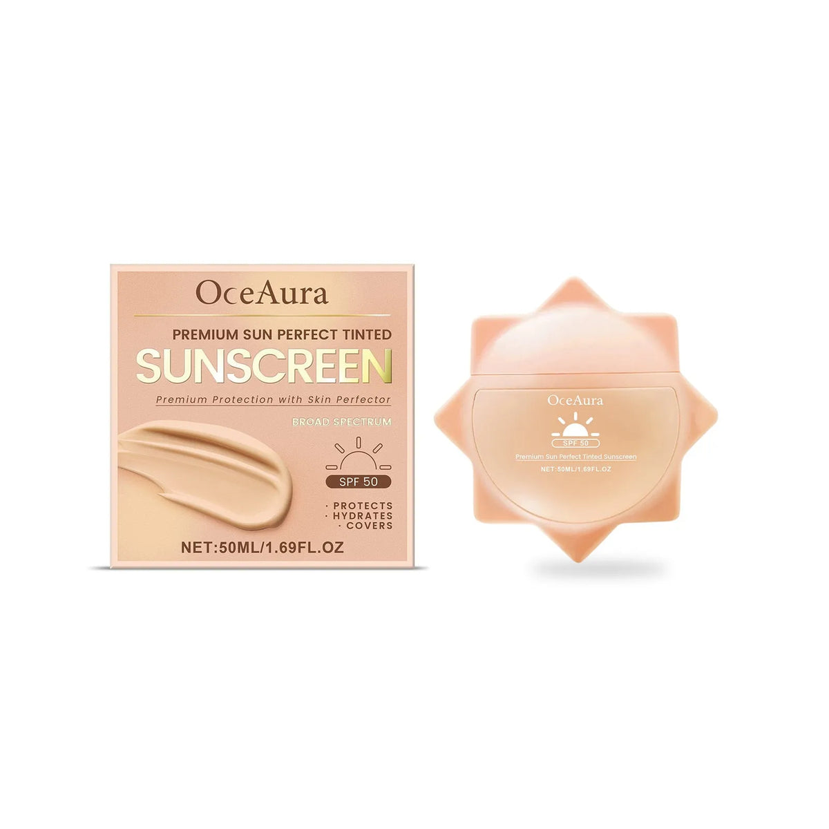 Polishing Protective Cream sunscreen lotion in 50ml container with titanium dioxide and hyaluronic acid formula