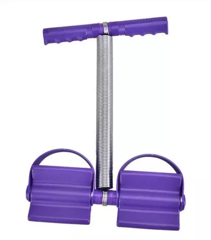 Spring pedal puller in purple, compact fitness equipment for muscle training