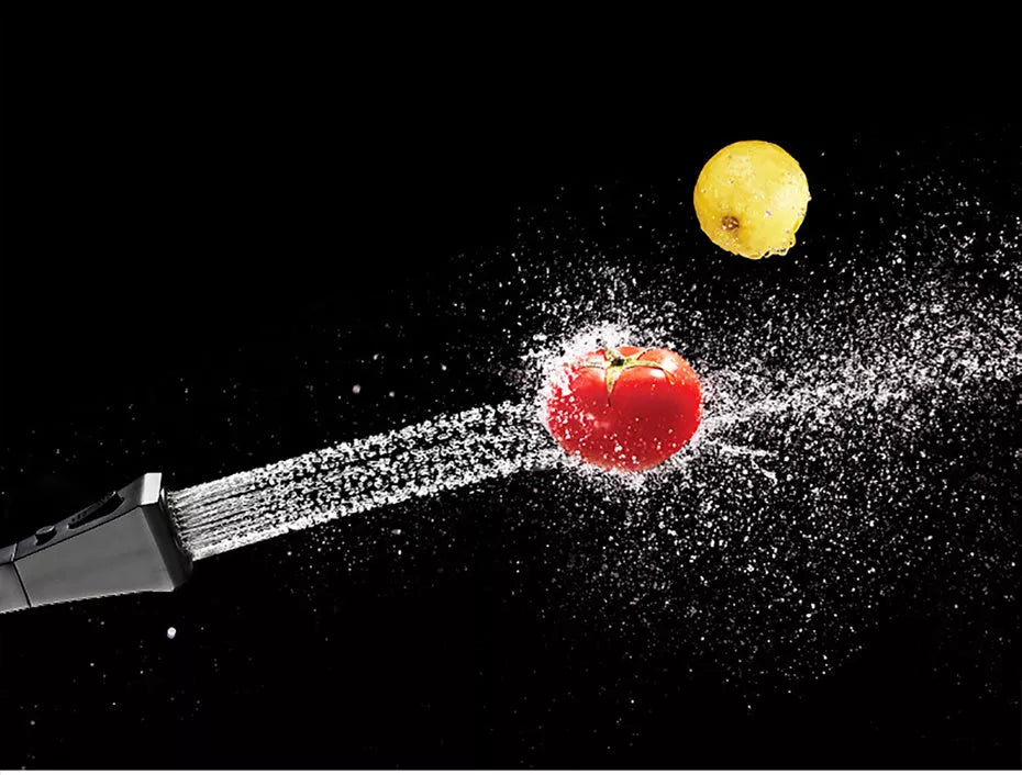 Stretchable black copper kitchen faucet with double outlet mode