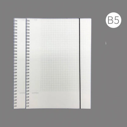 A4 hard PP notebook sub-notepad in simple style, available in A4 A5 B5 with grid lined or lattice pages