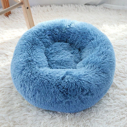 Cozy plush pet nest in various colors and sizes for ultimate pet comfort