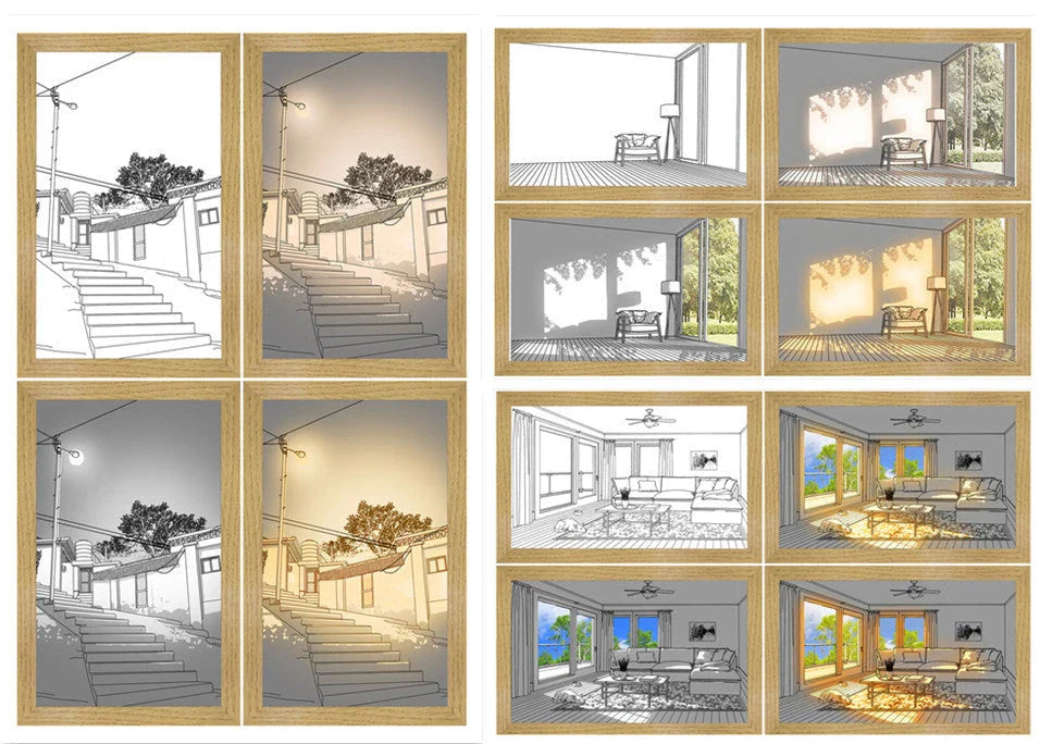 Illuminating Home Decor: Customizable LED Picture Light, featuring adjustable lighting modes and personalized ambiance for any room