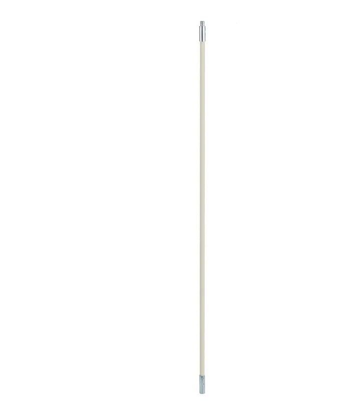 Flexible nylon brush for cleaning inside dryer pipes and range hood ducts, showing brush head and long pole