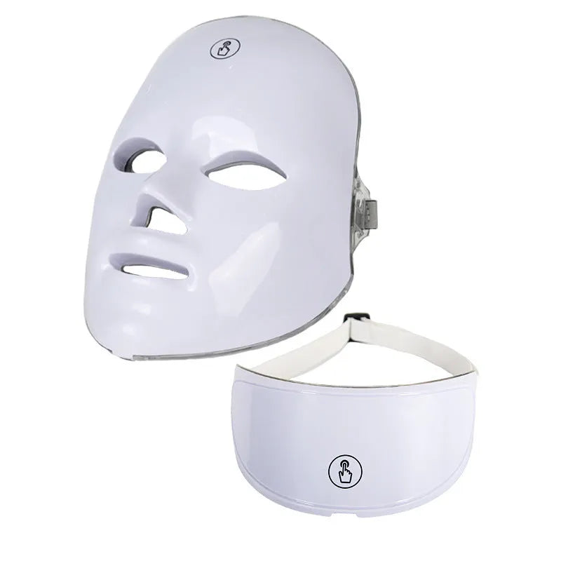 White rechargeable colourful LED facial beauty mask with USB charging for photon beauty skincare