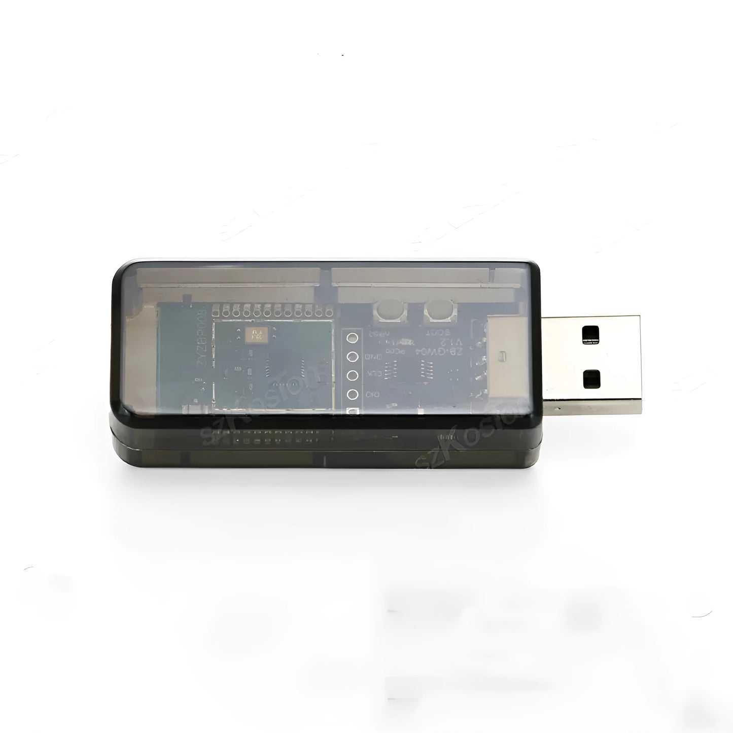 Silicon Labs EFR32MG21 Zigbee USB dongle with plastic shell for Home Assistant.