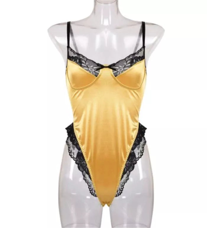 Elegant lace bodysuit with adjustable fit in various colors