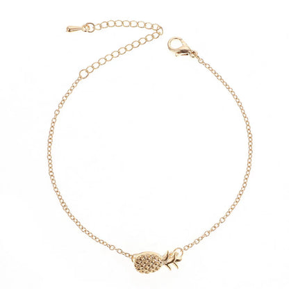 Adjustable alloy pineapple bracelet in B178 Gold or Silver finish with 18-22cm length