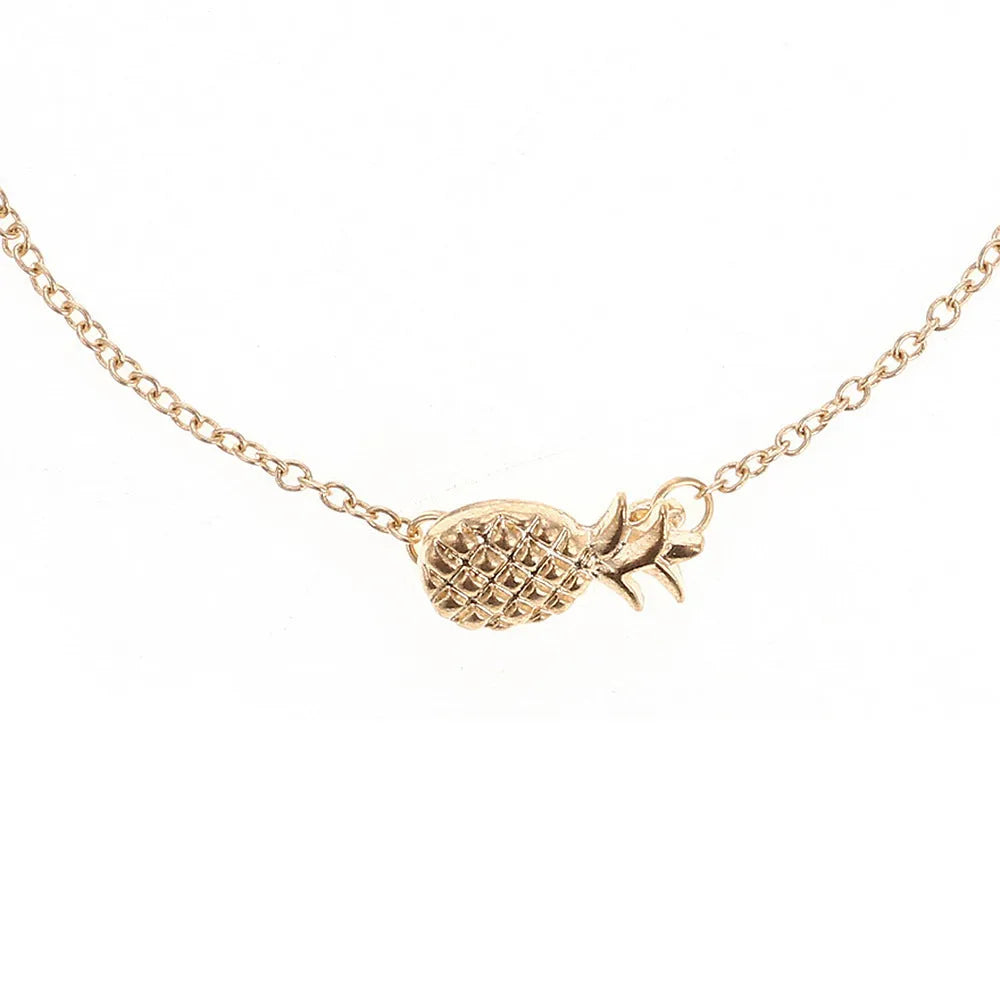 Adjustable alloy pineapple bracelet in B178 Gold or Silver finish with 18-22cm length