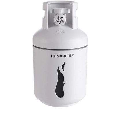 Compact USB-powered humidifier with 300ML water tank in pink, blue, or white