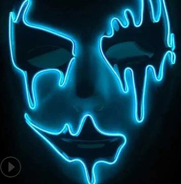 Frightfully Luminous Skeleton Mask - Halloween LED Glow