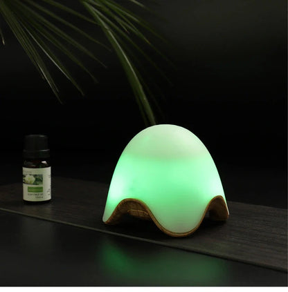GX-L07 compact humidifier with wood grain finish and LED night light