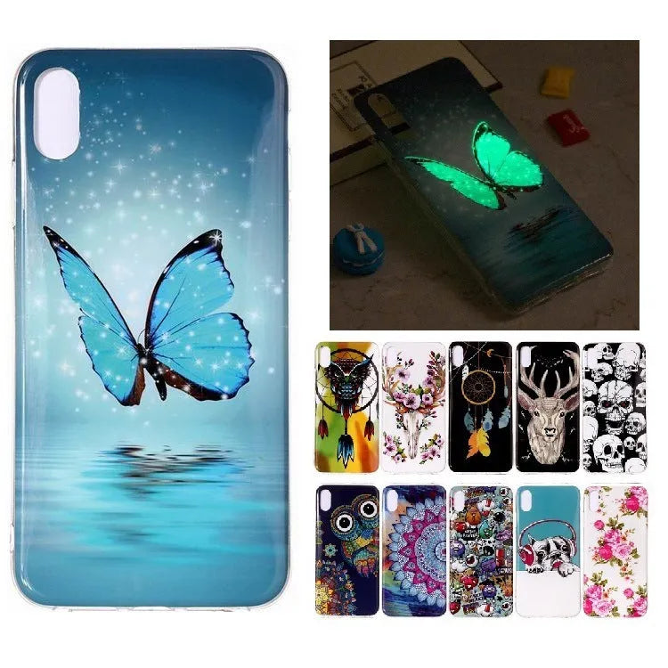 Luminous butterfly cartoon design phone case for iPhone models
