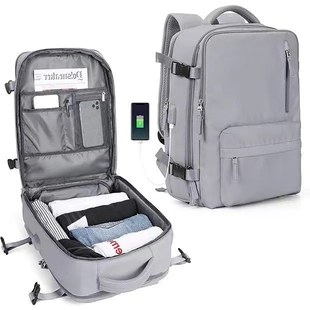 Large capacity waterproof mummy backpack in mint green colour with nylon material and 30-litre storage