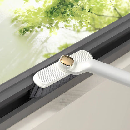 Rotating dual-head gap cleaning brush for tile stains in purple, white or brown