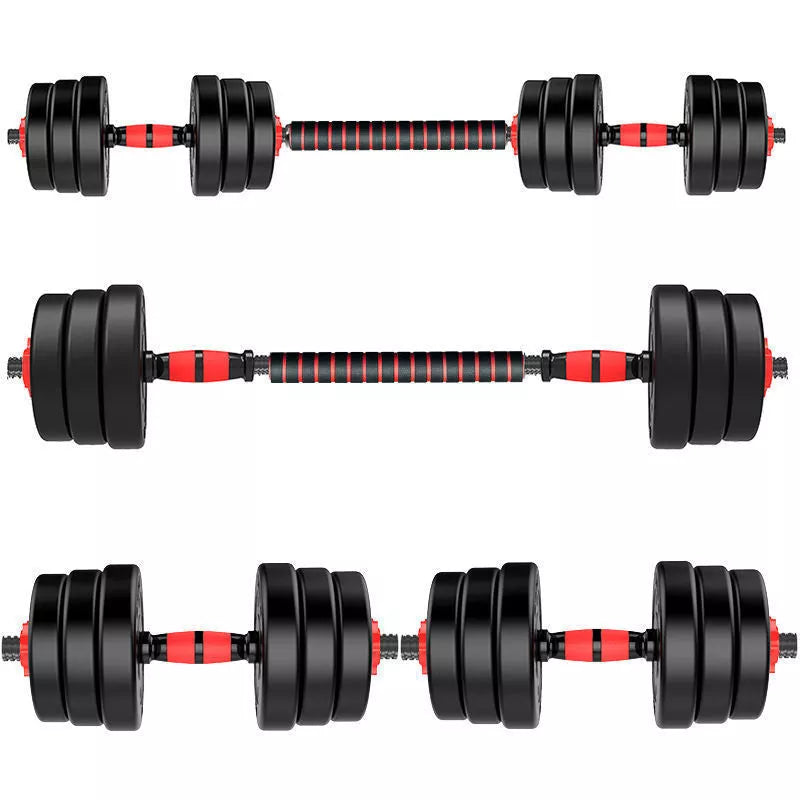 Adjustable dumbbell set with foam connecting rod for home fitness