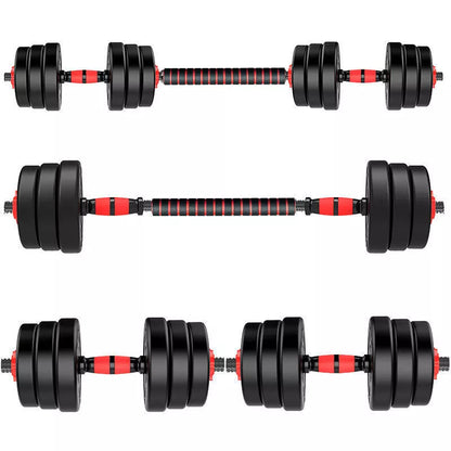 Adjustable dumbbell set with foam connecting rod for home fitness