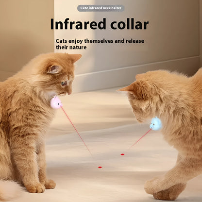 Rechargeable remote control cat halter collar with infrared toy and adjustable strap