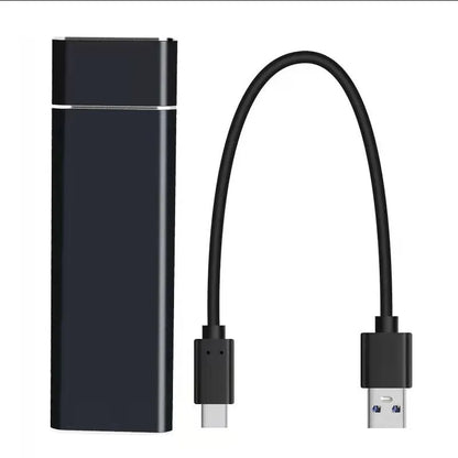 High-speed SSD external mobile hard disk with a metal shell, shown in multiple colour options.