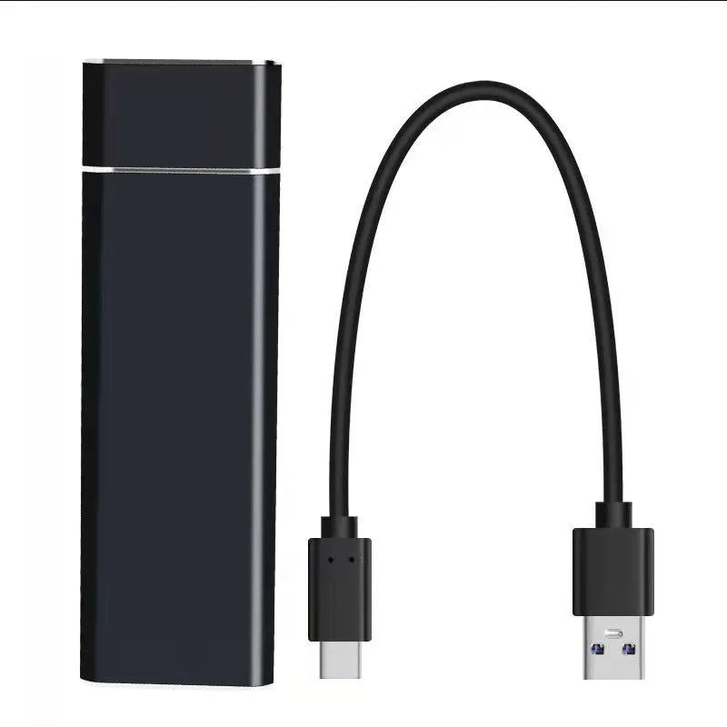 High-speed SSD mobile hard disk, metal-shell, ultra-thin external portable storage with cache, data cable included, capacity upgrade available in black, blue, orange, red, or silver colour