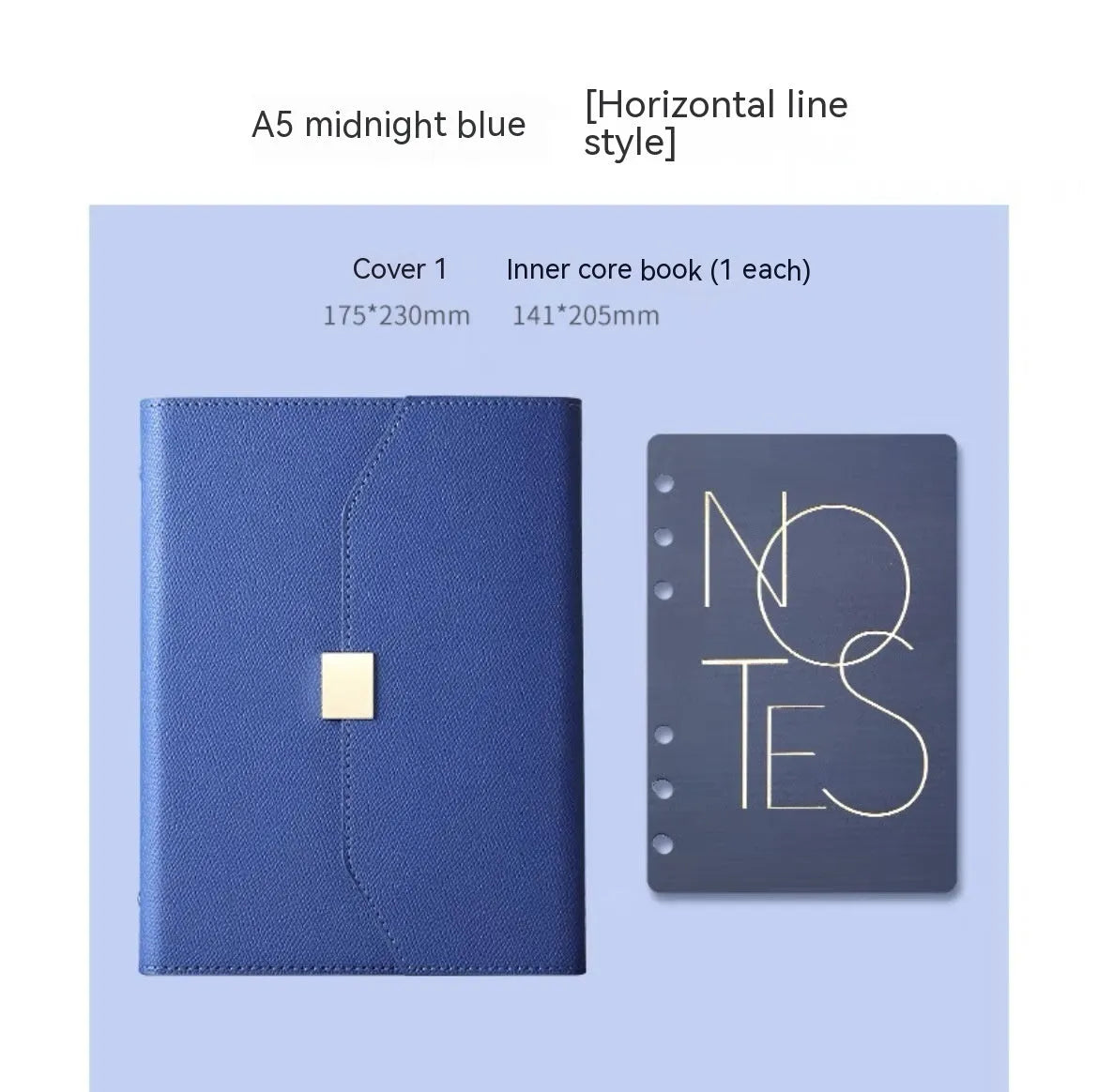 Loose leaf notebook with PU cover in brown, blue, green or gray, A5 or A6 size, 100 sheets of 80gsm wood-free paper.