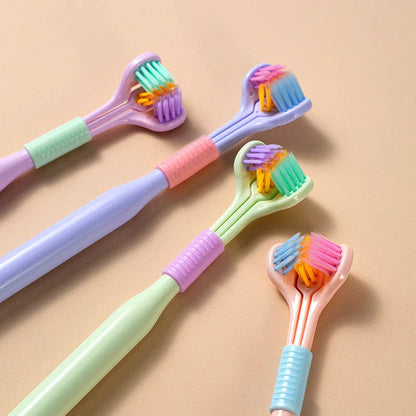 Soft Bristle Tri-Angle Toothbrush with customizable features for deep cleaning and travel convenience