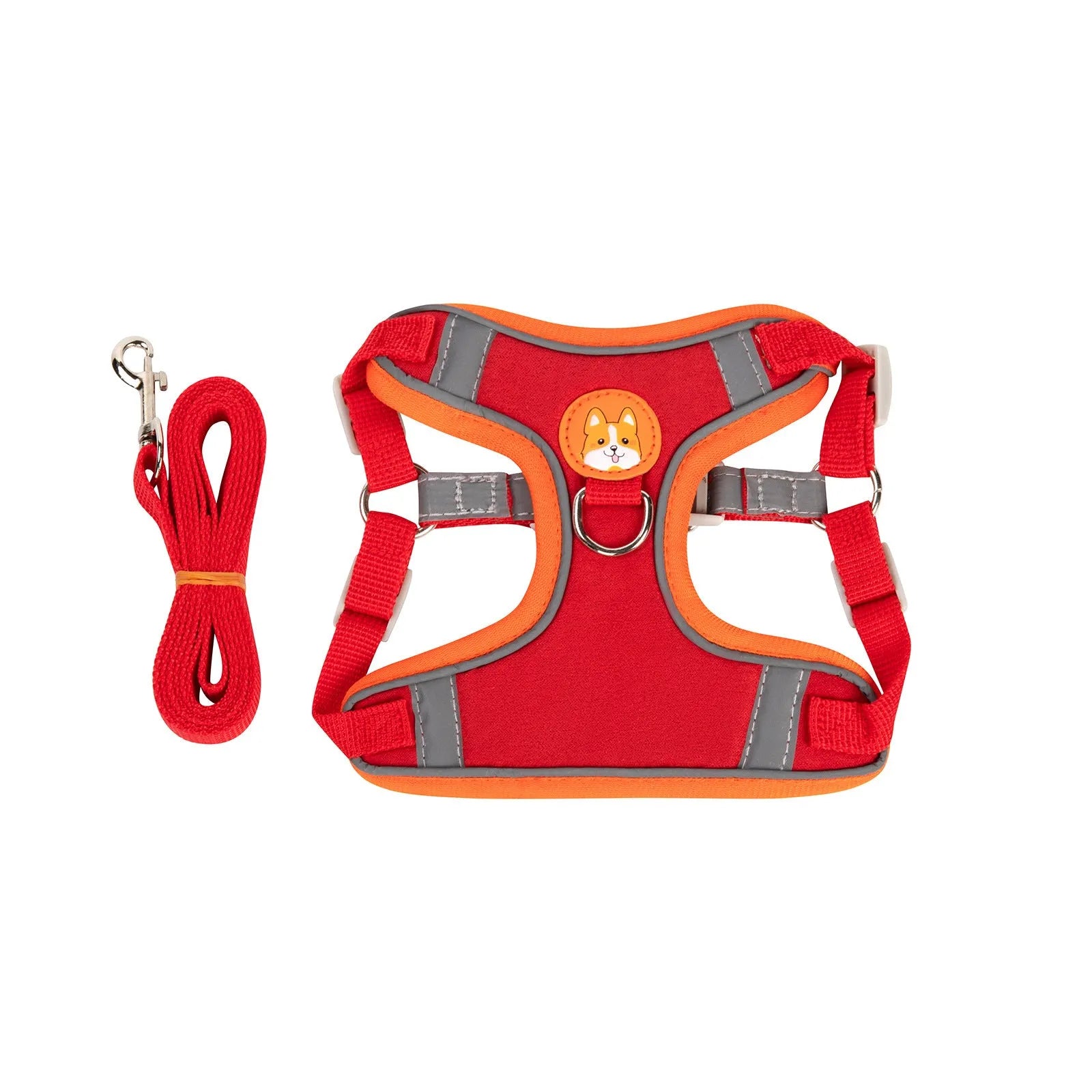 Adjustable dog harness with haulage rope attachment in multiple colour options