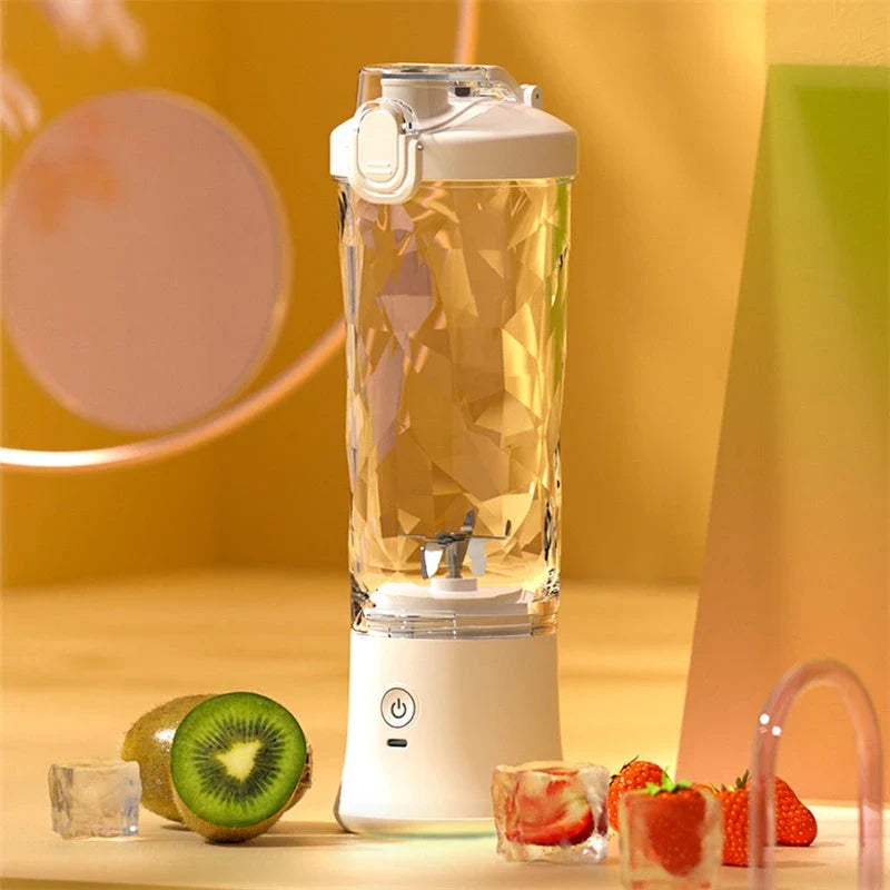 Powerful portable blender with 6-blade design for smoothies and shakes on the go