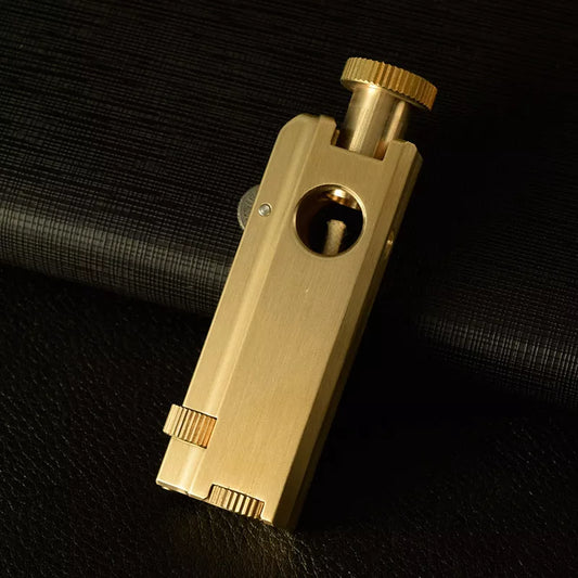 Vintage brass heavy duty trench lighter with kerosene fuel