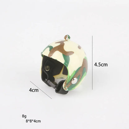 Small adjustable pet helmet for chickens and birds with sponge lining in various costume designs