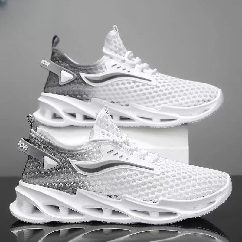 Breathable mesh sports shoes for men with a stylish lace-up design, offering comfort and versatility for everyday wear or light workouts.