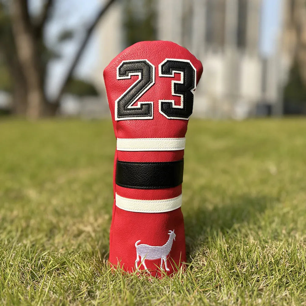 Ram golf club sleeve in red, black, white, or yellow with square putter compartment and PU material