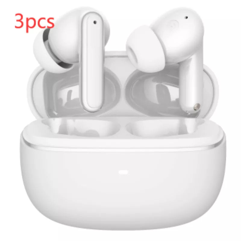 Wireless Bluetooth Noise Reduction In-ear Headphones in white and black with noise cancellation