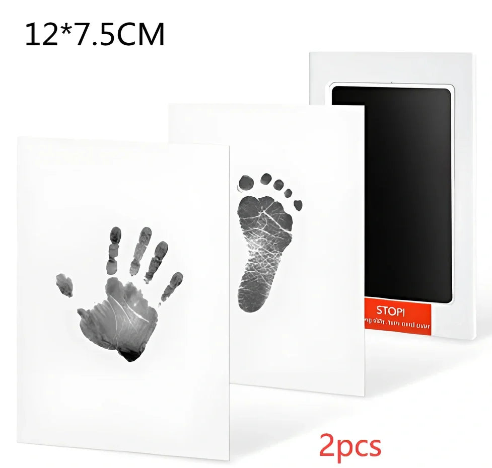Disposable ink baby hand and foot print kit with six colour options and two size formats
